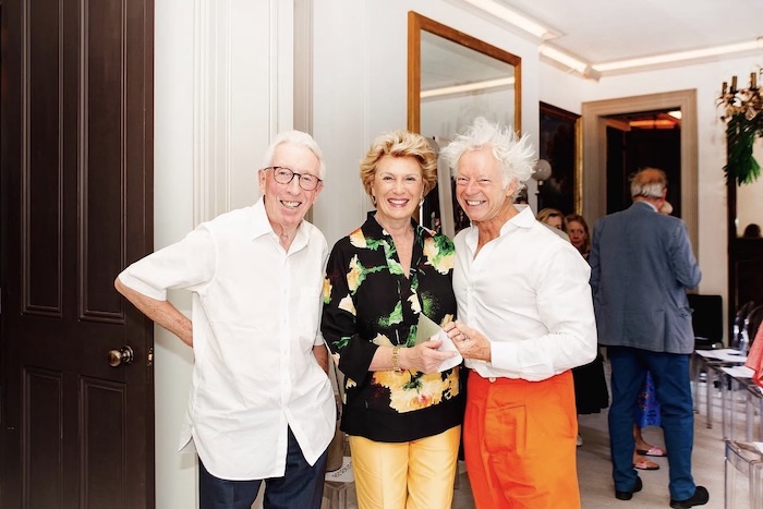 Vivien and Peter with an artist after a performance
